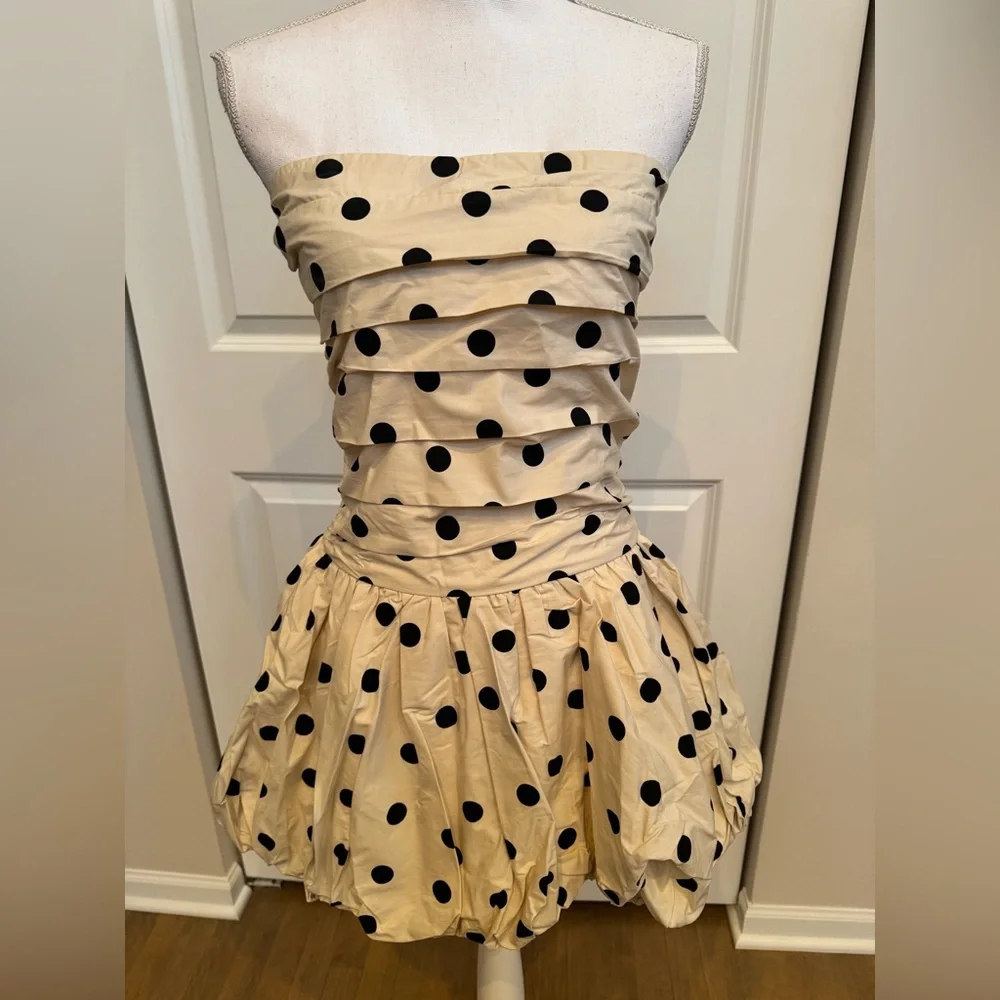 NWT Sofie The Label - Strapless Polka Dot Bubble Skirt Dress (medium) - Picture 2 of 6